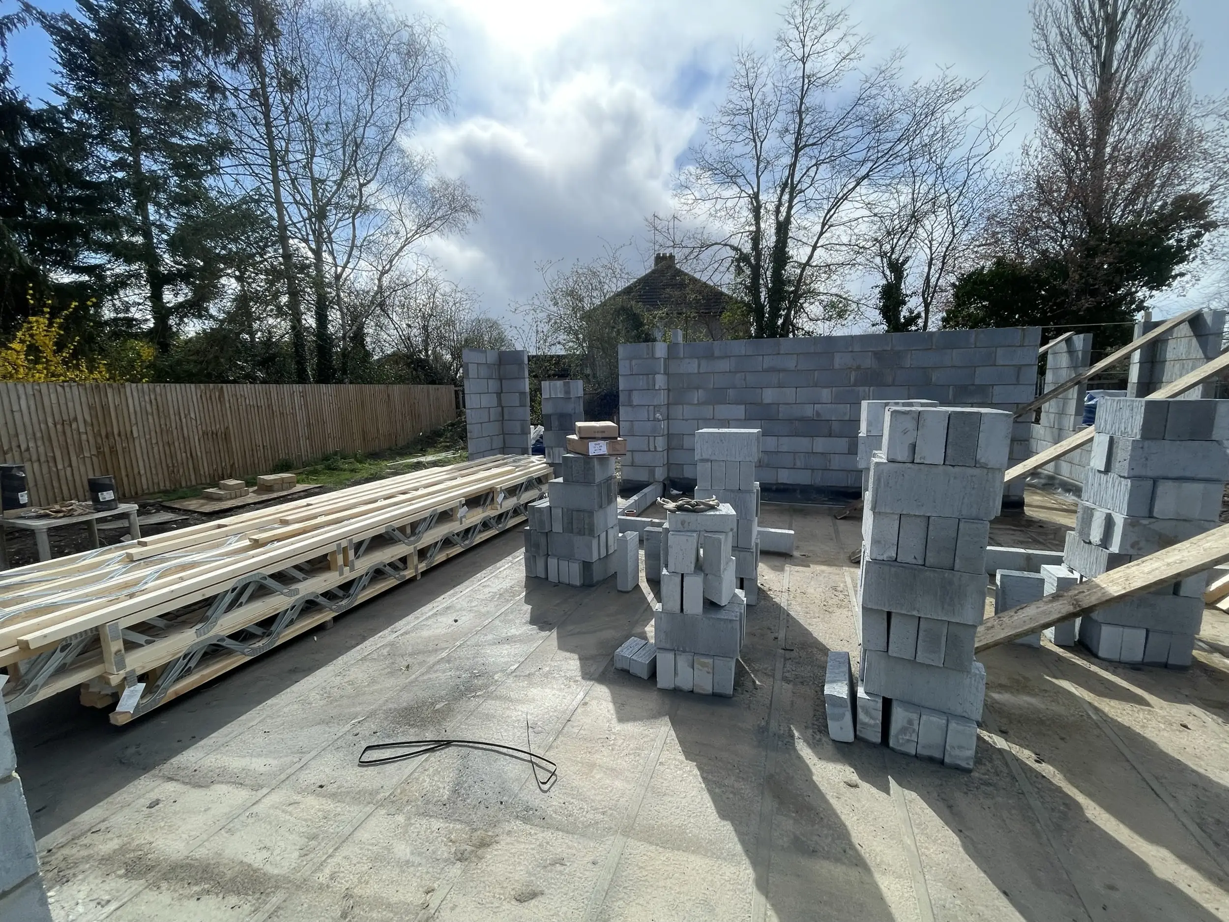 New build masonry and floor structure in progress